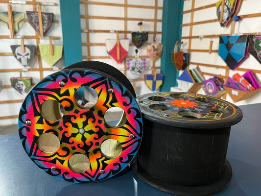 Carretilha 9" Madeira Graffitada/Desenhos