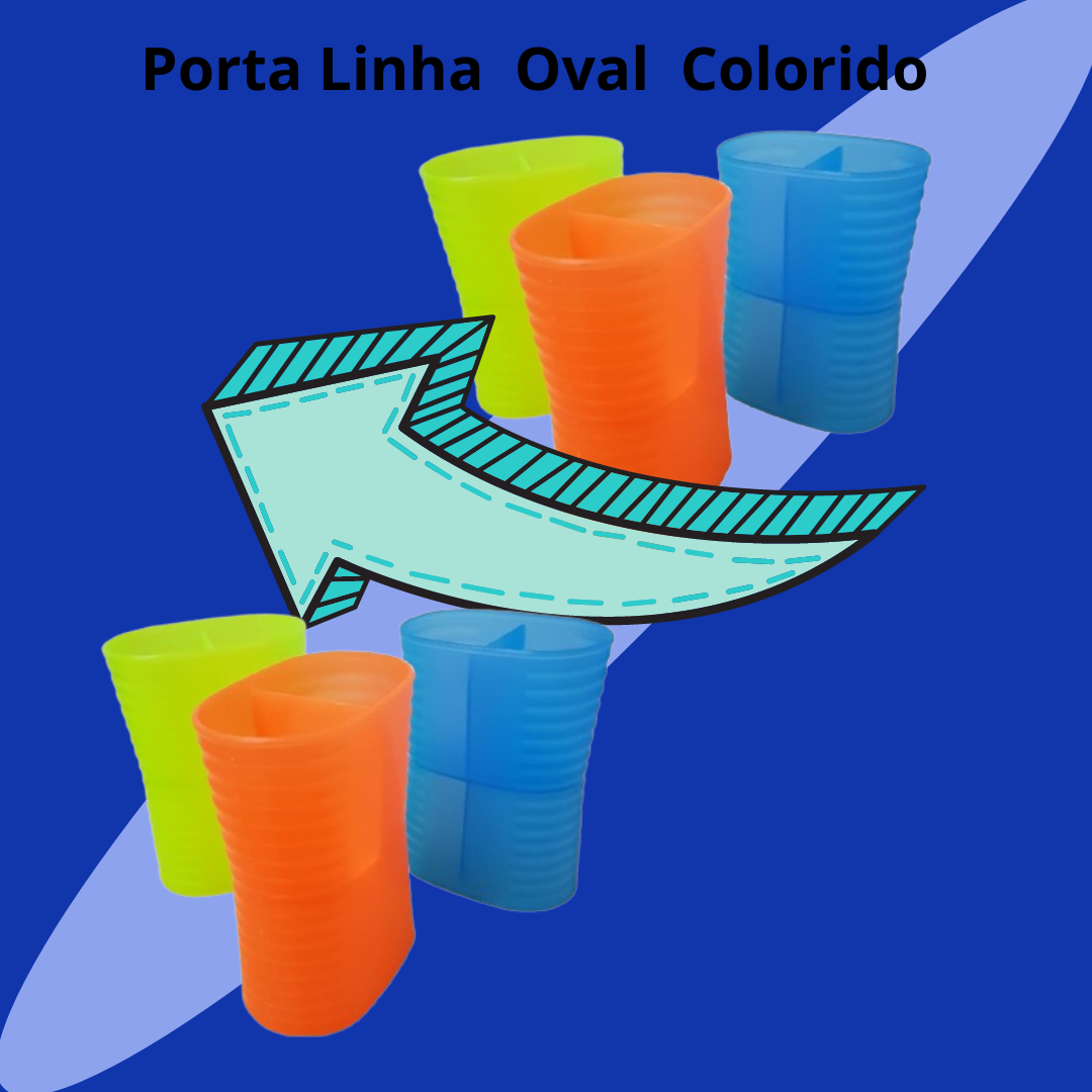 Porta Linha *Oval Color/Black* com 12 unidades