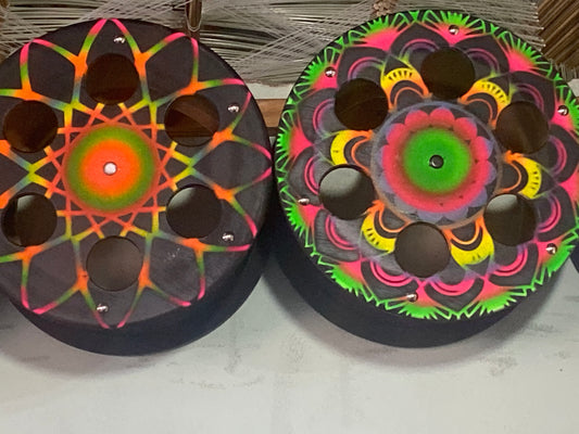 Carretilha Catraca travada 16" Madeira/desenho geométrico