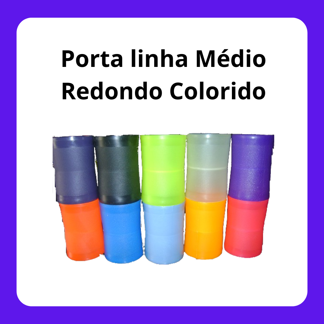 Porta Linha Colorido *Médio Redondo* com 12 unidades