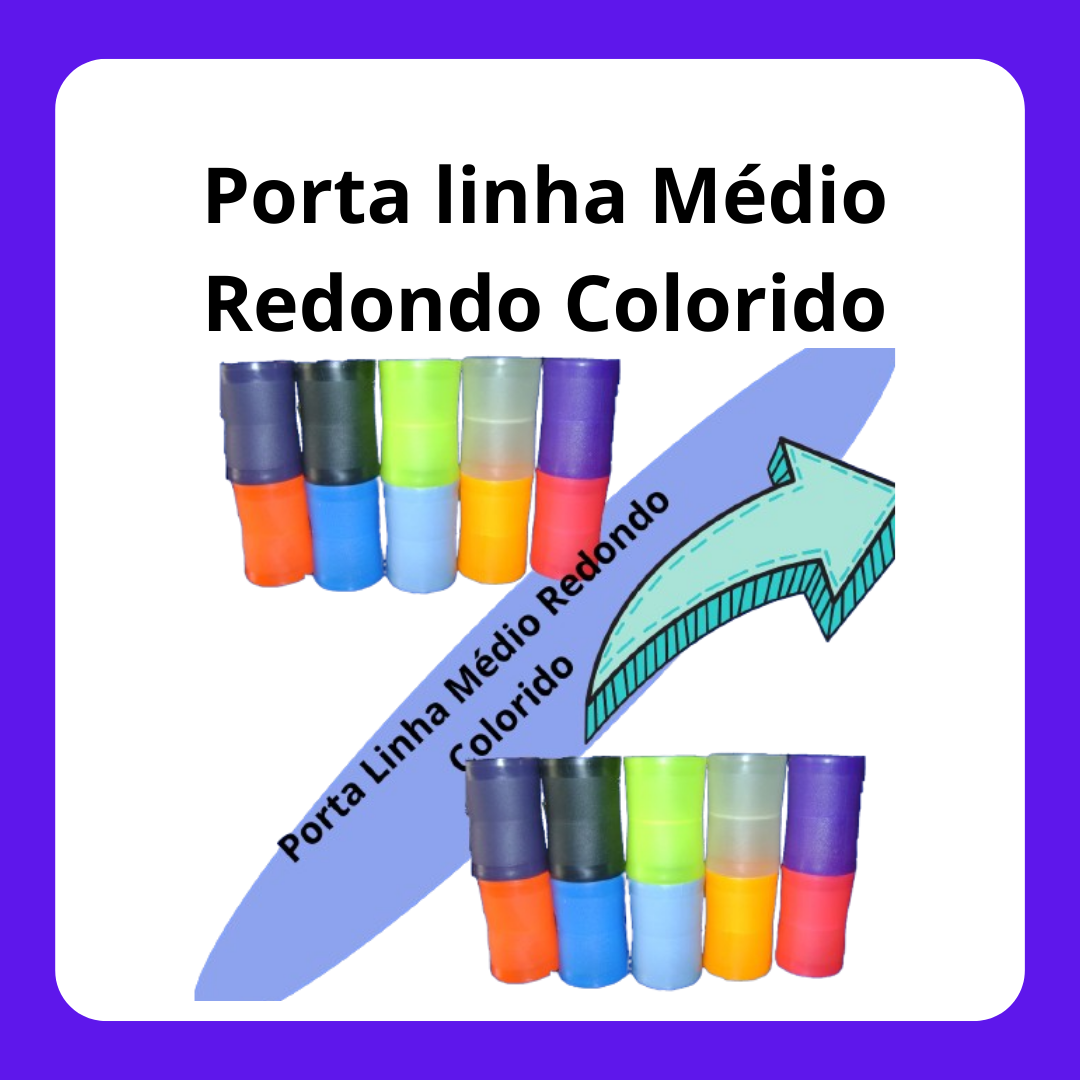 Porta Linha Colorido *Médio Redondo* com 12 unidades
