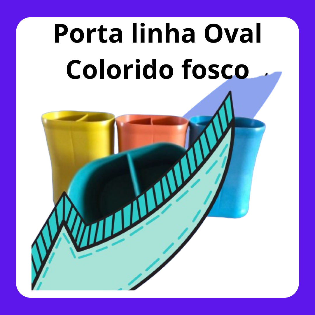 Porta Linha *Oval colorido fosco* com 12 unidades