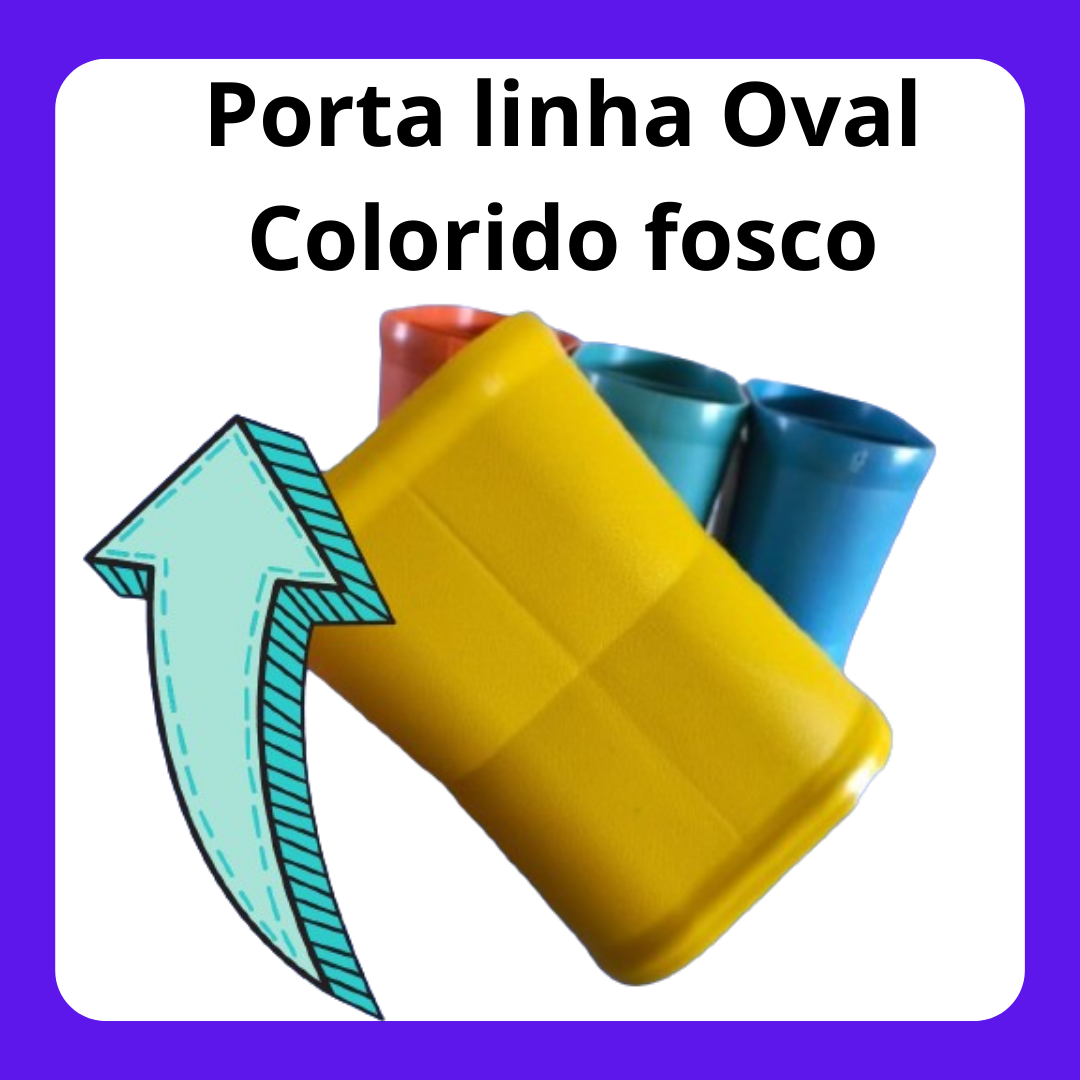 Porta Linha *Oval colorido fosco* com 12 unidades