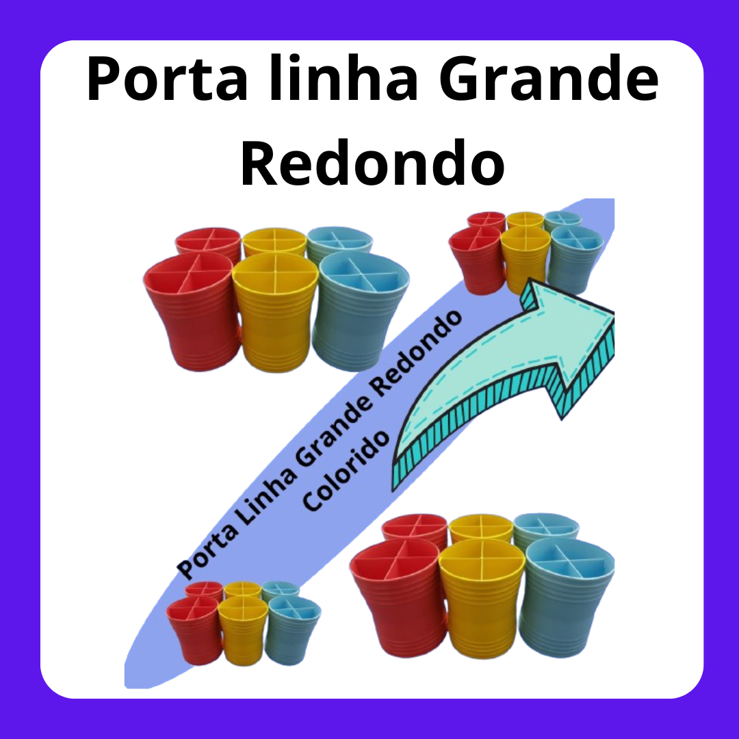 Porta Linha Grande Redondo Colorido