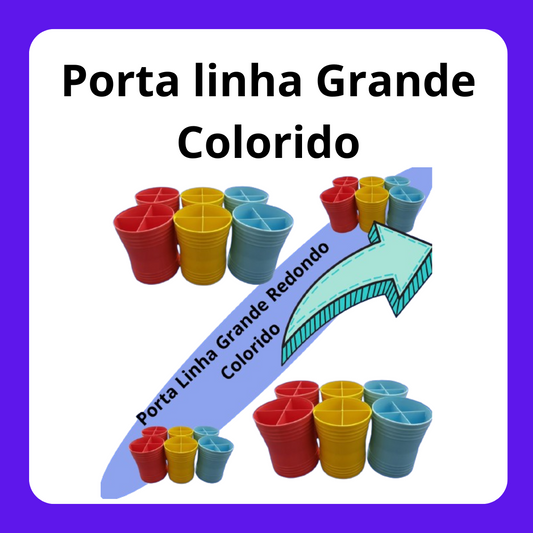 Porta Linha Grande Redondo Colorido