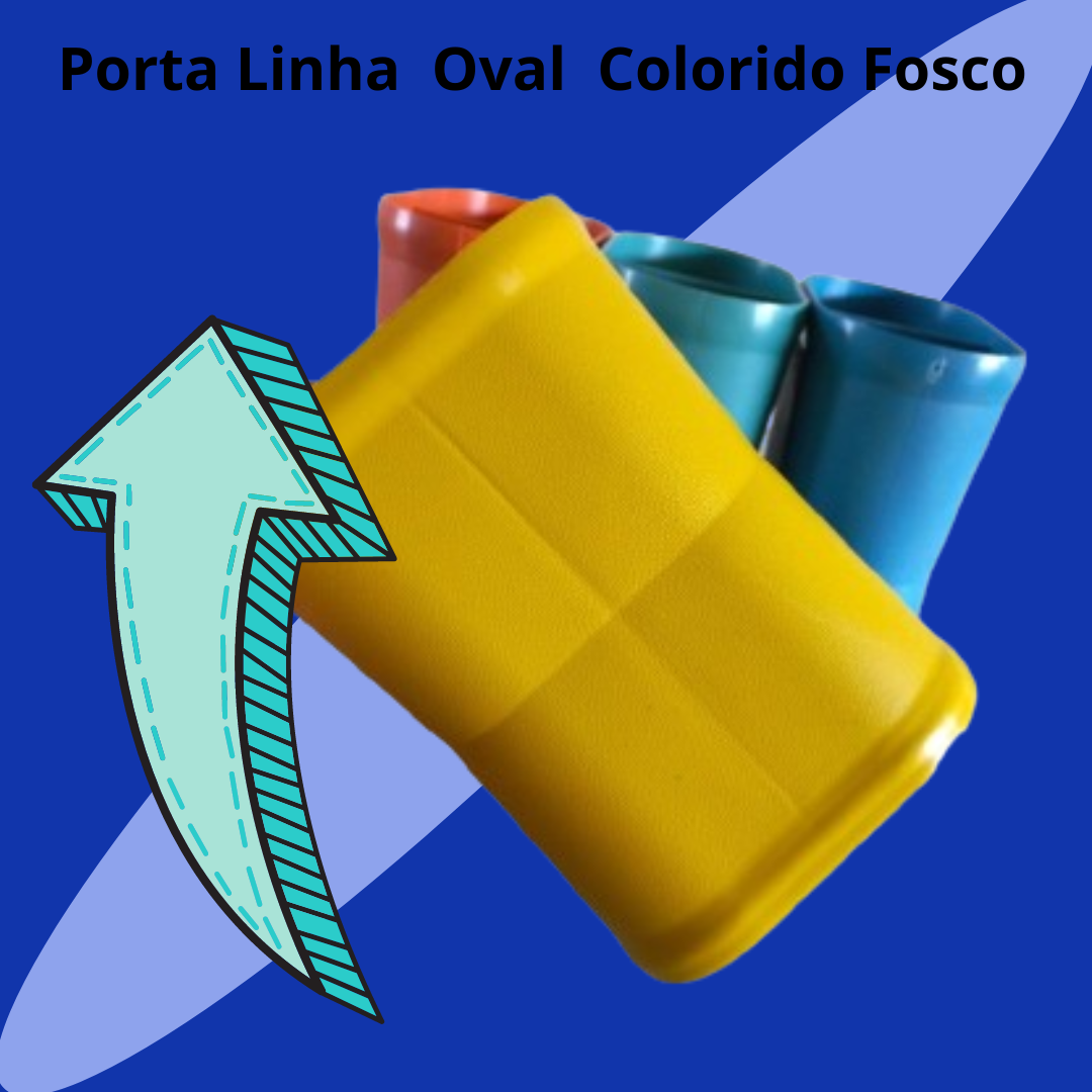 Porta Linha *Oval colorido fosco* com 12 unidades