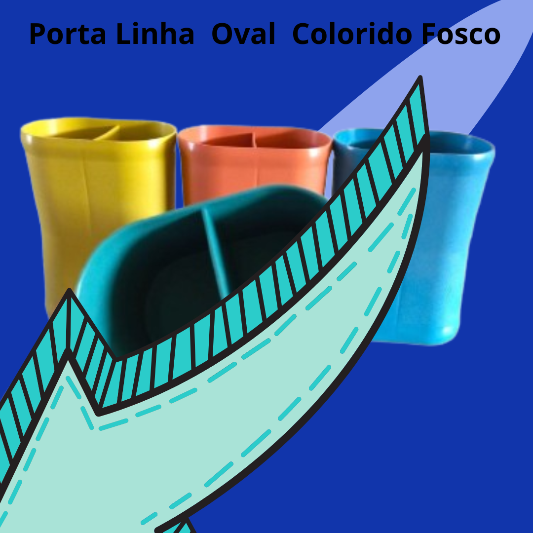 Porta Linha *Oval colorido fosco* com 12 unidades